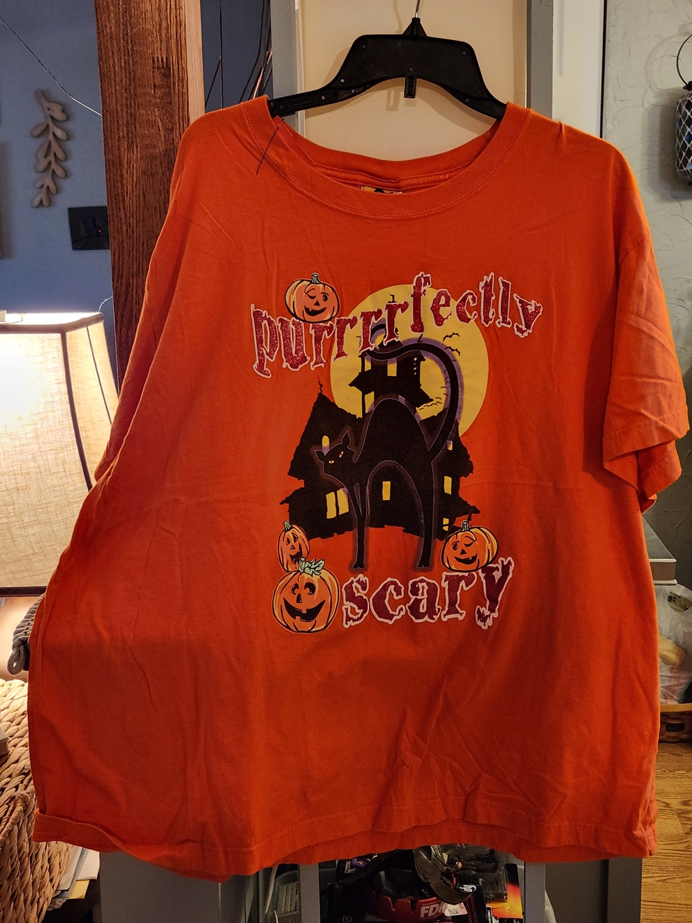 Source Unknown Orange Halloween Graphic Tee - 'Purrfectly Scary'